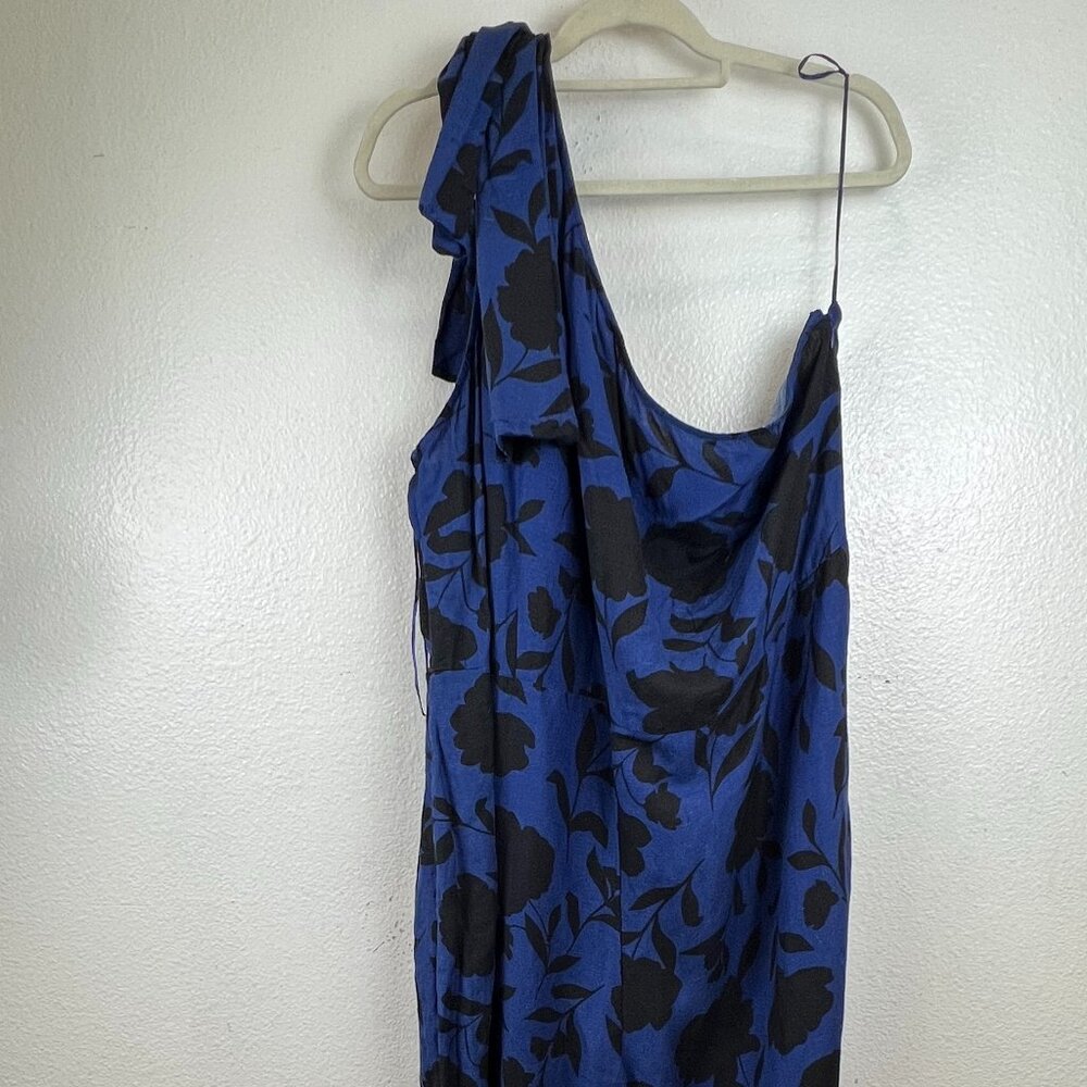 NWT Kate Spade New York Blue Black Floral Linen Blend Jumpsuit Size 22 - Picture 3 of 10